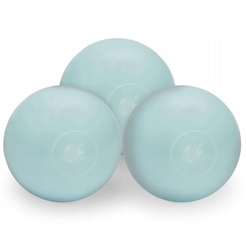 MISIOO 50 bolas adorables para piscina de bolas, 6 cm, plástico seguro, no tóxico, resistente al aplastamiento, color menta, juguete para bebés a partir de 1 año