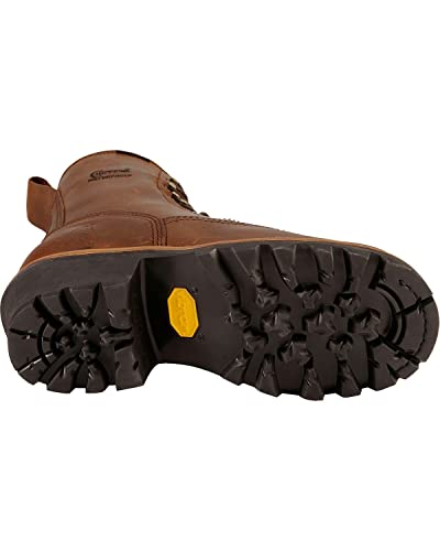 Image of Chippewa 8 Inch Waterproof Steel Toe Logger Boots for Men - Durable Full-Grain Leather Mens Shoes - Slip-Resistant Lace Up Work Boots for Men - Orthotic Comfort Insole for All-Day Support