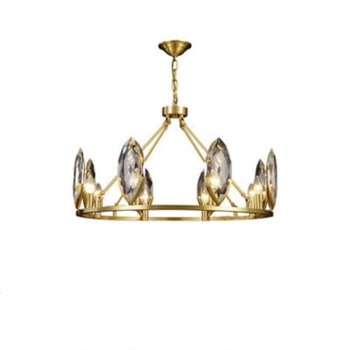 Lustre Sputnik de luxo com 8 luzes de cristal nórdico vintage luminária pendente redonda exclusiva p