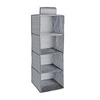 LEDSone Hanging Wardrobe Storage Organiser Hanging Storage Shelves Foldable Wardrobe Clothes Organiser Space Saving Linen Pattern.