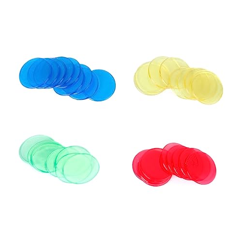 HEALSOPTHY 40pcs Plastic Bingo Chips Counters Boys and Girls Counting Toys Bingo Supplies Game Tokens
