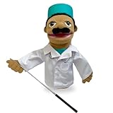 okegztoa 16' Puppets Entriloquist Puppet,Hand Puppets for Kids Plush Doctor Puppets for Adults with Removable Mouth Puppe t for Kids Ages 4-8，Hand Pupp et for Adults with Scalable Pup pet Control Rod