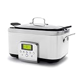 GreenPan Elite 8-in-1 Programmable 6QT Electric Slow Cooker, Dishwasher Safe Lid & Removable Crock, PFAS-Free Healthy Ceramic Nonstick Multi-Cooker, Sear, Sauté, Brown, Steam Basket, Roast, White