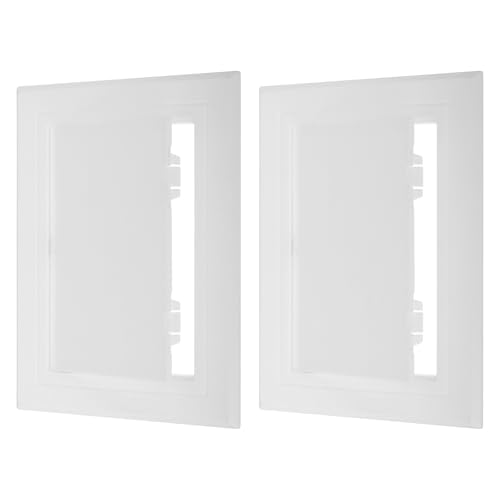 PATIKIL Panneau d'accès à charnière amovible 10x8 pouces (243x194mm) 2 panneaux d'accès en ABS pour plomberie couvercle trou mural facile pour cloisons sèches câblage électrique blanc