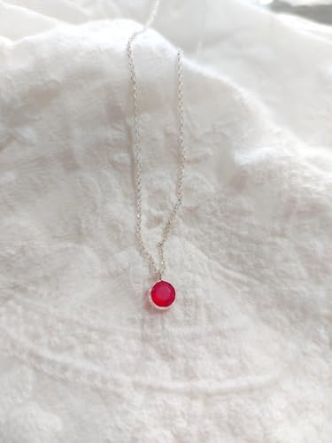 Calcedonia rosa joya espiritual con cadena de plata para conectar con tu paz 2
