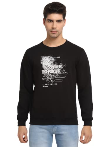 CantabilFull Sleeve Graphic Print Black Men Sweatshirt, Black, 44