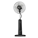 BLACK+DECKER BXMF75E Ventilatore con nebulizzatore, Serbatoio 2L Acqua Nebulizzata, 75 W, Plastica...