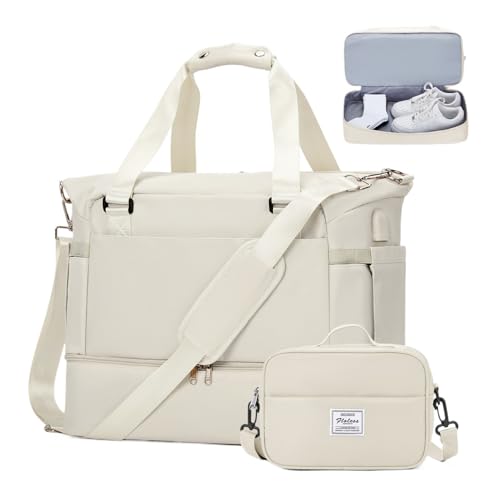 Grand sac week-end beige pour vos séances de gym et studio yoga