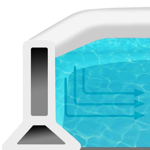 Perfil de Silicona para Ducha Autoadhesivo – Agua Antiderrames para Plato de Ducha, Cocina y Baño | Copete Encimera Cocina con Goma Mampara Ducha | Impermeable, Fácil Instalación, 2M