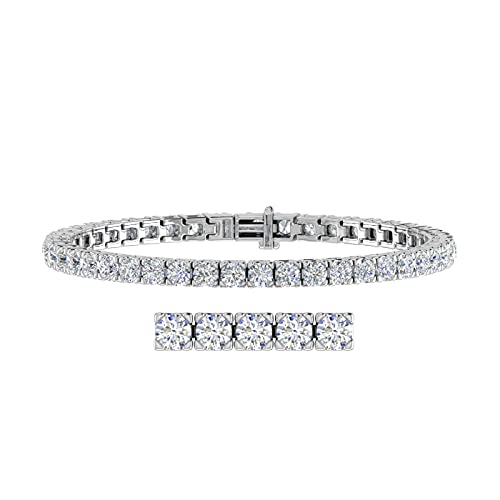 Image of 2 to 7 Carat Natural Diamond Tennis Bracelet for Women in 14K Gold (7 Inch) - IGI Certified (I1-I2 Clarity)