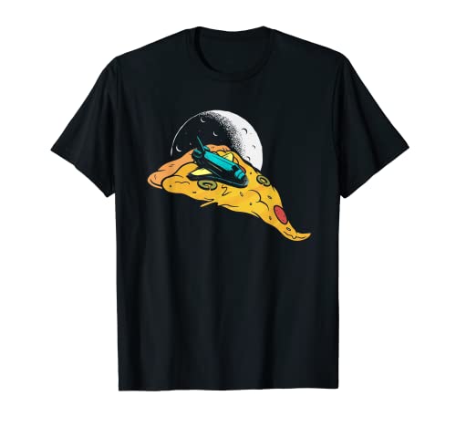 Divertido Pizza Moon Space Rocket | Comida rápida | Galaxy Camiseta
