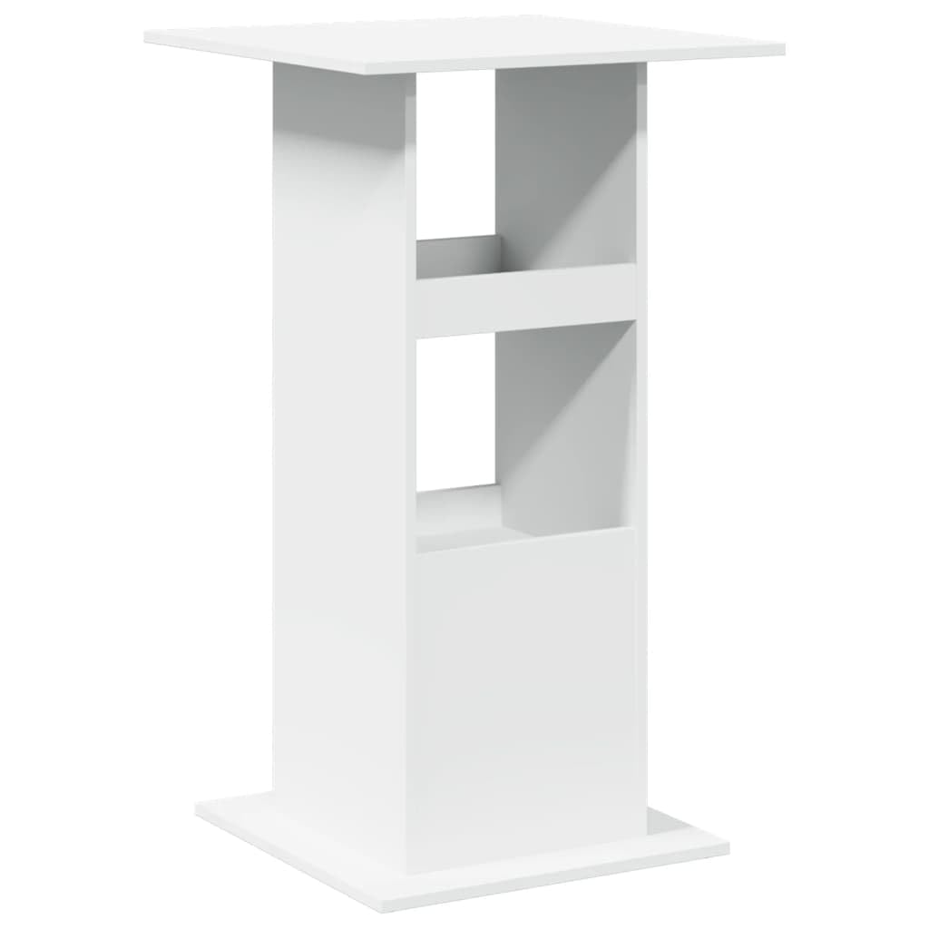 vidaXL Mesa Bar con almacenaje Madera ingeniería Blanca 60x60x102 cm, Mesa de Bar, mesita de Bar, Mesa Alta de Cocina, mesas de Bar, Mesa de Pub