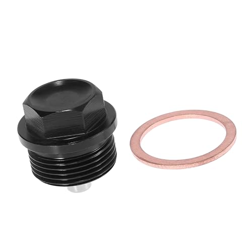 A ABSOPRO Tapón De Drenaje Magnético Universal M24 X 1.5 Para Cárter De Aceite Con Junta, Tornillo De Drenaje De Aceite, Color Negro