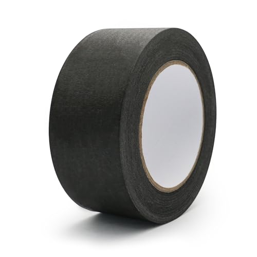 Zo.Yehaa Black Painters Tape 2 inch Wide Black Masking Tape 2 inch x 55 Yards Paper Tape for Arts DIY Crafts Painting Labeling Decoration School Projects Home Office