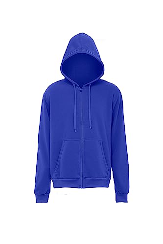 Sweat sweatshirt capuche homme zippé YUKA bleu cobalt veste sport taille XL