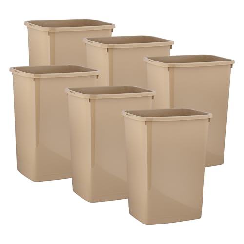 Image of Superio Large Kitchen Trash Can 13 Gallon, 52 Qt Waste Bin for Kitchen, Garage, Indoor and Outdoor Trash Can (6, Beige)