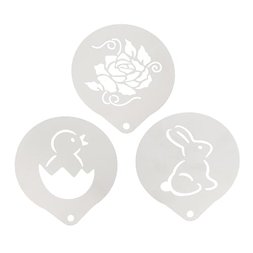 COLLBATH Cappuccino DIY Templates Metal Latte Art Stencils Washable Reusable for Baking