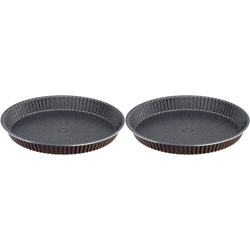 Tefal Perfectbake Moule A Tarte 33cm Aluminium 100% recyclé J5542102, fabriqué en France (Lot de 2)