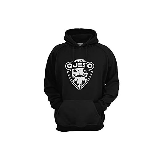 Team Queso Logo Vinilo Sudadera con Capucha, Negro (Negro Negro), XL para Hombre