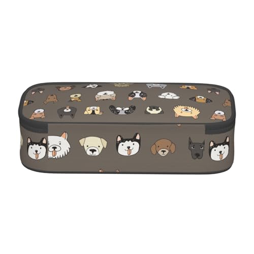 Image of Cute Puppy Dog Pencil Case Aesthetic Large Capacity Pen Pouch | Storage Bag with Compartments for Travel School Office Organizer