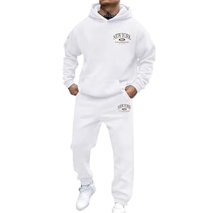Generisch Urban Hoodie-Set Herren Weiß