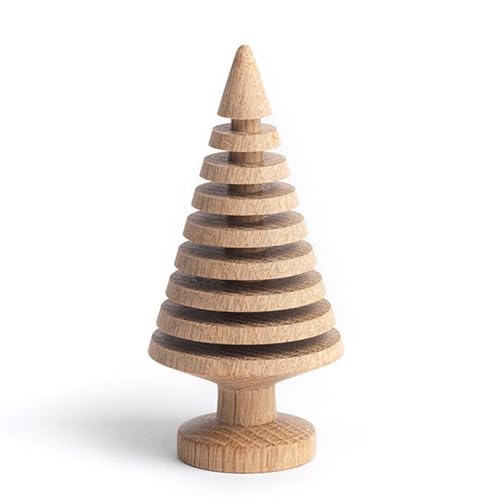 The Oak Men - Boom - Decoratief figuur - Boom - Kunstboom - Hout - Geribbeld - Licht - Natuurlijke eik - Hoogte: 13 cm