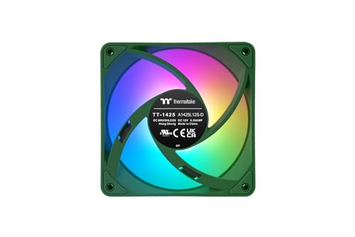 Thermaltake CT140 EX Reverse ARGB Sync PC Cooling Fan | 140‑mm‑ARGB‑PWM‑Lüfter | Racing Green | 3 Fan Pack – Ansicht 5
