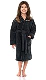 TowelSelections Girls Plush Kimono Robe Soft Fleece Bathrobe Made in Turkey