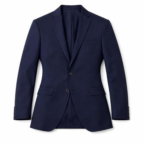 Terno Italiano Slim Masculino Oxford - Paleto + Calça + Cabide ! (BR, Numérico, 48, Regular, Regular, Azul Marinho)