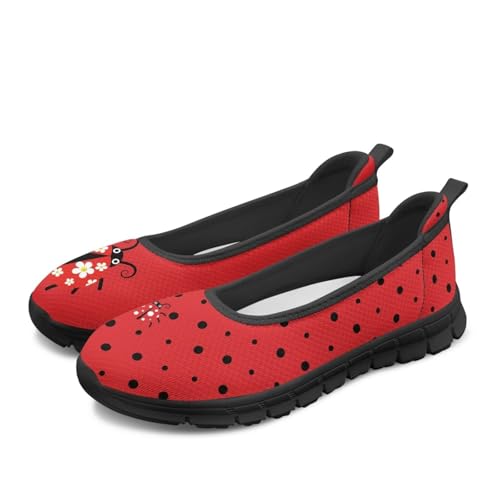 Womens Mesh Flats Slip On Casual Comfortable Walking Shoes Drive Flat Shoes for Outdoor Black Sole Size 6-11