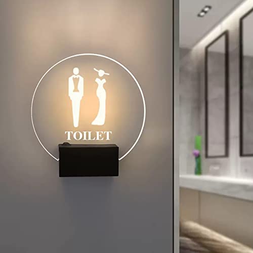 Panneau de toilettes lumineux à LED 7 pouces pour guidage mural clair
