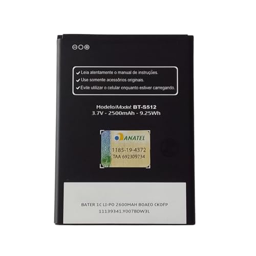 Ba-te-ria Modelo BT-S512 / BT-S513 / BT-S514 / BT-S518 Positivo Twist 2 S512 / Twist 3 S513 / Twist 4 S514 / Twist 4 Pro S518