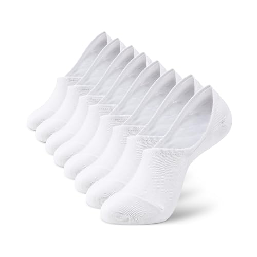 MONFOOT Men's/Women's 4 Pairs Invisible No Show Non slip Socks, Multipack