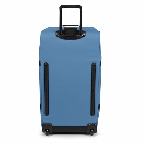 Image of EASTPAK Tranverz L - 121L Large Soft Sided Checked Luggage, Dual Compartments, TSA Lock, Compression Straps & Smooth Inline Wheels, Aviator Blue