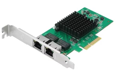 Adaptateur de Serveur Gigabit PCIE pour Intel I350-T2 - I350AM2 Chip, Dual RJ45 Ports, 1Gbit PCI Express Ethernet LAN Card, 10/100/1000Mbps NIC pour Windows Server, Win8, 10, XP and Linux