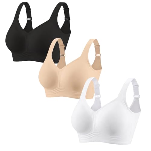 Image of PoseFree Jelly Bras for Women No Underwire, Supportive Wireless Comfort Bra, Full Coverage Back Smoothing Bra