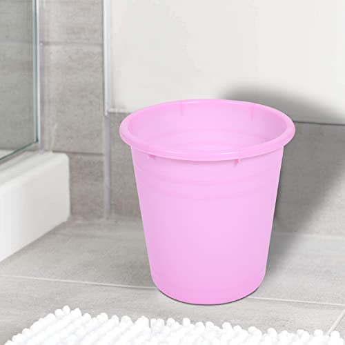 Image of Kuber Industries Plastic Dustbin|Portable Garbage Basket & Round Trash Can for Home,Kitchen,Office,College,7 Ltr,Pack of 3 (Pink)