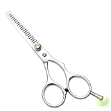 Mobestech Friseurscheren 2 Stück aus Edelstahl mit Flacher und Zahnschere Schwarzer Aufbewahrungstasche Haarschneidewerkzeuge für Familie Haustiere und Friseursalons