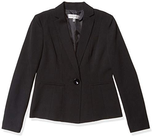 Kasper Women's Size Stretch Crepe One Button Jacket, Black, 16 Petite #TOP4