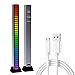 Barre lumineuse LED réactive au son,32 bits RGB coloré contrôle du son musique rythme dynamique bande d'affichage lumière,lumière de niveau de musique sensible à la voix pour voiture,bureau, studio DJ