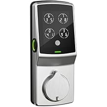 Lockly Secure Plus, Bluetooth Smart Deadbolt, Keyless Entry Door Lock, PIN Genie Keypad, 3D Biometric Fingerprint Sensor, Auto Lock - Satin Nickel PGD728FYSN - Left Fingerprint Edition