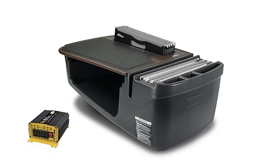 Bureau de voiture AutoExec avec onduleur 400W pour poste de travail mobile chocolat