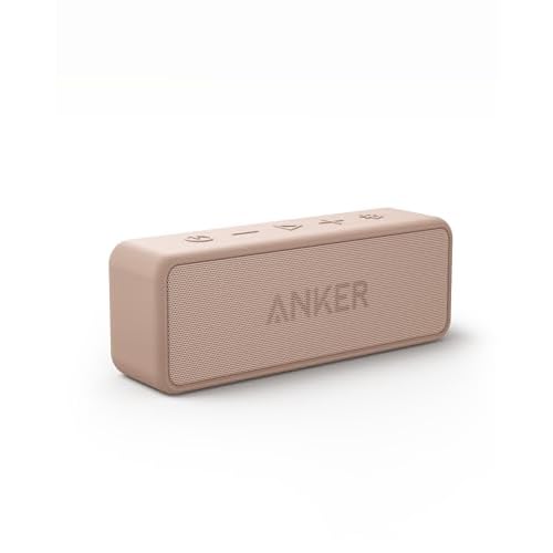 Soundcore Anker 2 Cassa Bluetooth Portatile con Suono Stereo 12W, Bluetooth 5, BassUp, IPX7, 24h, Associazione Stereo WiFi, per Casa, Esterno, Viaggi Rosa