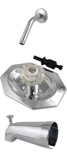 Kit de recambio Fit Price Pfister Avante para ducha, con pico y brazo de ducha, sin cabezal de ducha, cartucho incluido, acabado cromado - Por Plumb USA miniatura 1