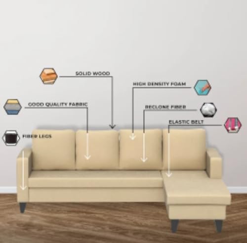 Image of The MM Furniture store Premium Fabric Sofa - Champagne (5 Seater - RHS)
