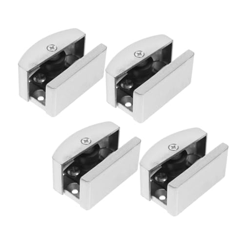 Sewacc 4 Piezas Guía Inferior Ajustable Para Puerta De Ducha Corredera Repuesto Para Mamparas De Vidrio Rodillos Fricción Y Protección Desgaste