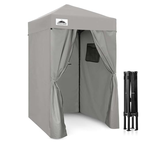Eagle Peak Pop-up Cabine d’essayage extérieur 1.2m x 1.2m, vestiaire Portable de Plage Piscine Jardin avec fenêtre (Gris)