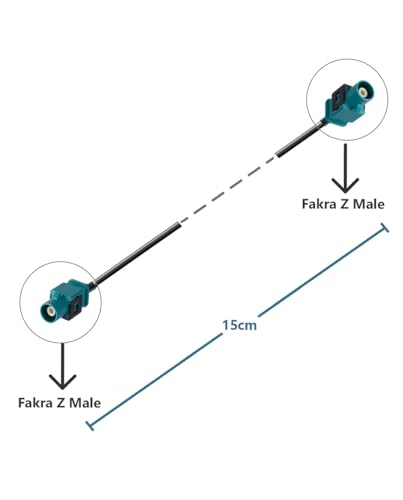 Image of Fakra Z Cable Fakra Z Male to Male Vehicle Aerial Antenna Extension Cable RG174 15CM /6IN for Car Stereo GPS Navigation System Antenna 2PCS