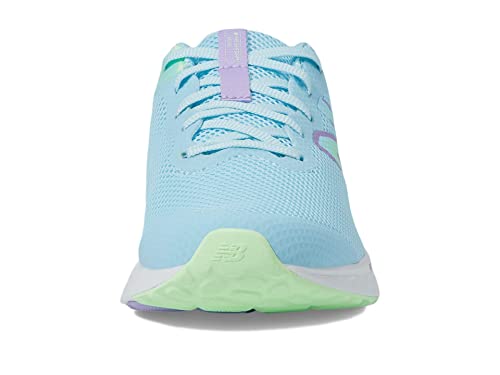 New Balance Tênis de corrida infantil unissex Fresh Foam Arishi V4 com cadarço, Alvejante azul/verde