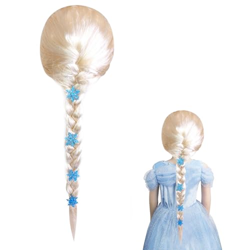 Perruque Pour Reine Des Neiges - Princesse Elsa Blonde Pour Enfant Fille - Cosplay Raiponce Carnaval Halloween Jeu De Rôle